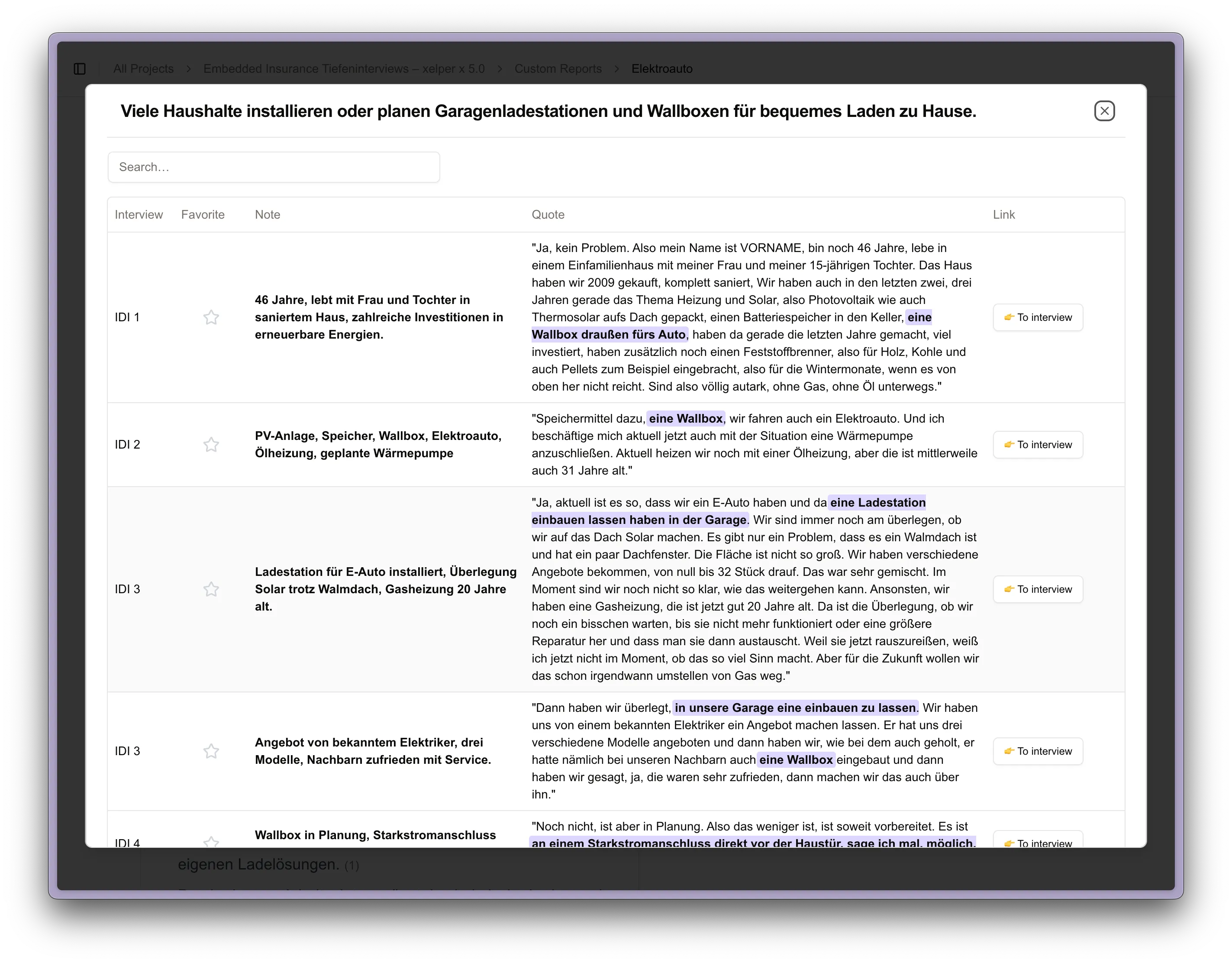 Genaue Markierung der Textstellen, auf die sich der Report bezieht