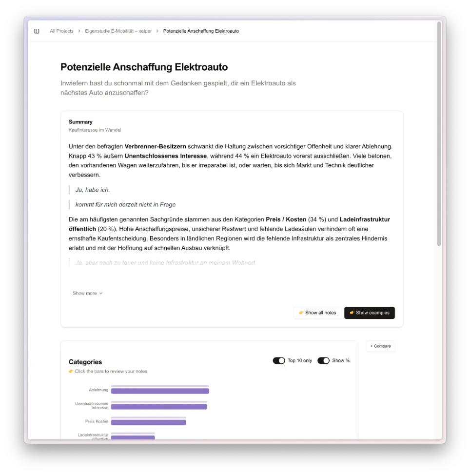 Die Ergebnisse werden quantiativ und qualitativ aufbereitet.